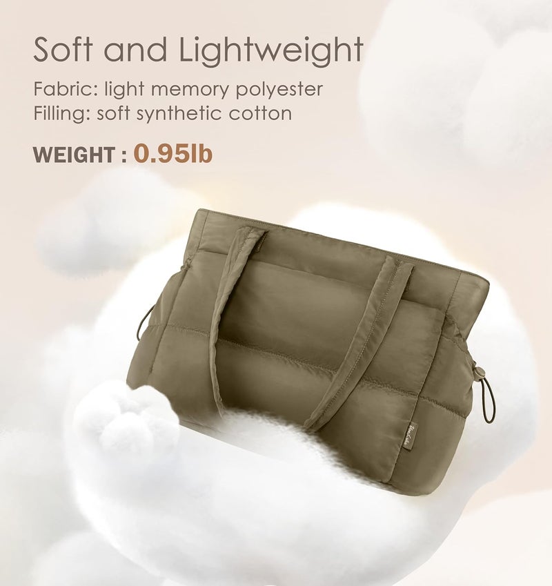 Uselike Tote Bag for Women Puffy Work Bags for Women with Zipper Lightweight Quilted Puffer Tote Bag for Travel, Teacher, Nurse - Image 5